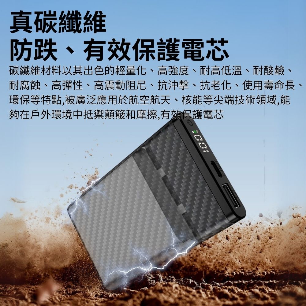 KLARUS|K5 輕量碳纖維行動電源 |高強度防水 |10000mAh|157g